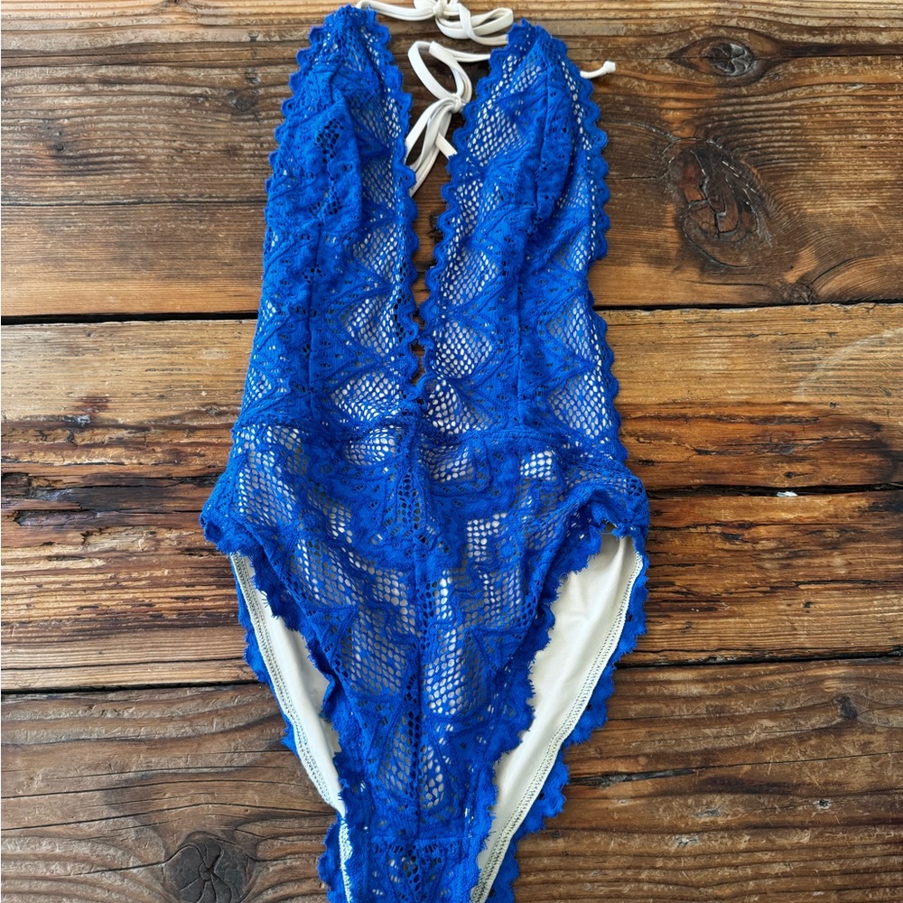 Nightcap Lima One Piece V Plunge Swim Cobalt Blue MKT $275 - Picture 4 of 8